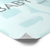 Graffiti Baby shower bleu Affiche de bienvenue (Coin)