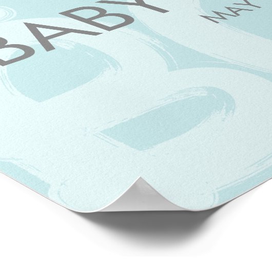 Graffiti Baby shower bleu Affiche de bienvenue (Coin)