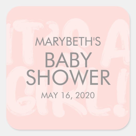 Graffiti Baby shower rose Favoriser Sticker (Devant)