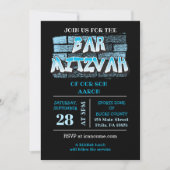 Graffiti Bar Mitzvah Brick Wall Splatter Invite Kaart (Voorkant)