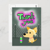 Graffiti Bedankt hond Briefkaart (Voorkant / Achterkant)