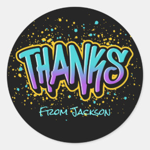 Graffiti-Bedankt Ronde Sticker