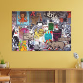 Graffiti, Berlijn, Duitsland Canvas Afdruk (Insitu (Woonkamer))