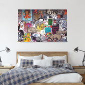 Graffiti, Berlijn, Duitsland Canvas Afdruk (Insitu (Slaapkamer))
