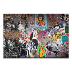 Graffiti, Berlijn, Duitsland Foto Afdruk