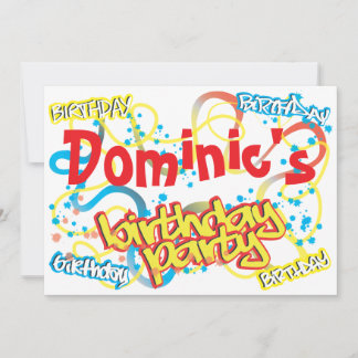Graffiti Birthday Party Invitation Kaart