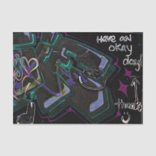 Graffiti Black Green Modern Urban Street Wall Art Tissuepapier