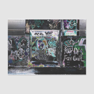 Graffiti Black White Grunge Urban Street Wall Art Tissuepapier