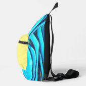 Graffiti Blauw Geel Modern Sling Bag (Rechts)