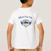 Graffiti bleu et gris pour moto garçons T-shirt (Dos)