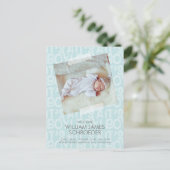 Graffiti Blue Baby Birth Announding Briefkaart (Staand voorkant)