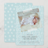 Graffiti Blue Baby Faire-part de naissance Card (Devant / Derrière)