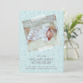 Graffiti Blue Baby Faire-part de naissance Card (Debout devant)