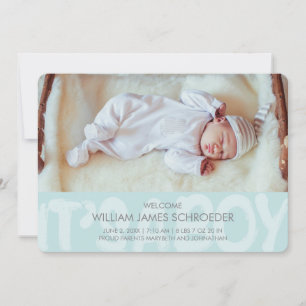 Graffiti Blue Baby Faire-part de naissance Card