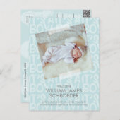 Graffiti Blue Baby Faire-part de naissance Carte p (Devant / Derrière)