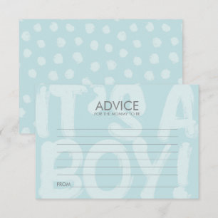 Graffiti Blue Baby shower Advice Card voor mam Kaart