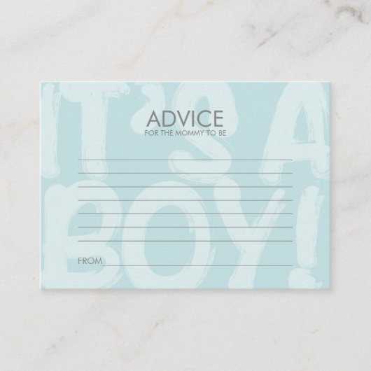 Graffiti Blue Baby shower carte conseil pour maman (Devant)