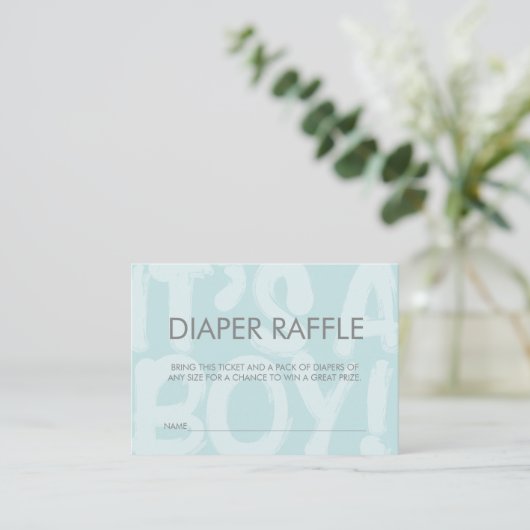 Graffiti Blue Baby shower Diaper Raffle Ticket Informatiekaartje (Staand voorkant)