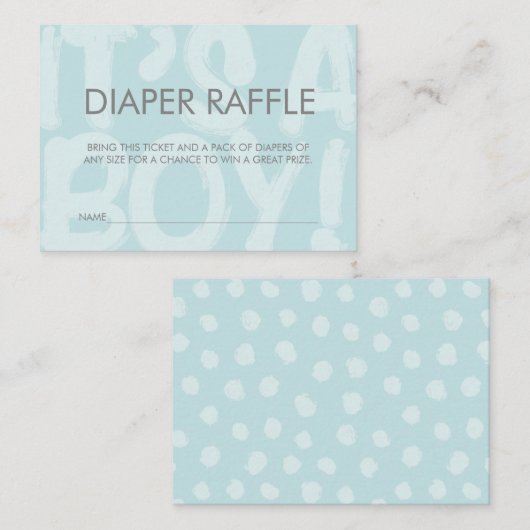 Graffiti Blue Baby shower Diaper Raffle Ticket Informatiekaartje (Voorkant / Achterkant)