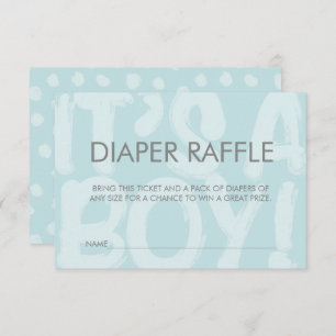 Graffiti Blue Baby shower Diaper Raffle Ticket Kaart