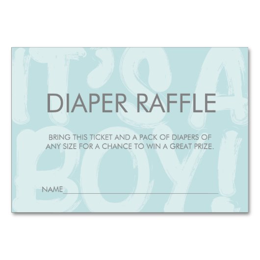 Graffiti Blue Baby shower Diaper Raffle Ticket Kaart (Voorkant)