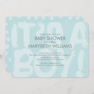 Graffiti Blue Baby shower Invitation Kaart