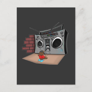 Graffiti Boom Box Break Dance Cartoon Briefkaart