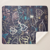 Graffiti-bordbord, zwarte-bordliefde sherpa deken (Voorkant (horizontaal))