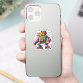 Graffiti Bot – Autocollant de robot de dessin anim (Téléphone)