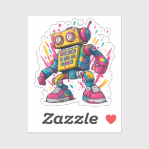 Graffiti Bot – Sticker van een urbane cartoonrobot