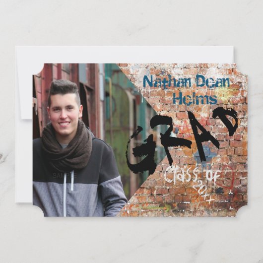 Graffiti Brick Mur Grad Faire-part (Devant)