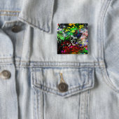 Graffiti Brick Wall Vierkante Button 5,1 Cm (In situ)