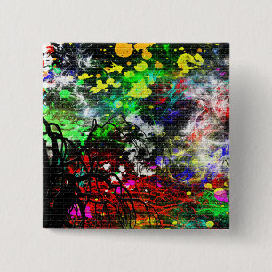 Graffiti Brick Wall Vierkante Button 5,1 Cm