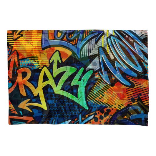 Graffiti Bricks: Urban Abstract Kussensloop (Voorkant)