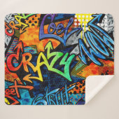 Graffiti Bricks: Urban Abstract Sherpa Deken (Voorkant (horizontaal))