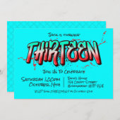 Graffiti brillant Treize Invitation (Devant / Derrière)