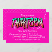 Graffiti brillant Treize Invitation (Devant / Derrière)