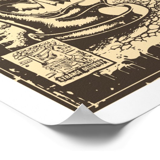 Graffiti - CANZILLA - Retro SciFi Monster Comic Poster (Hoek)