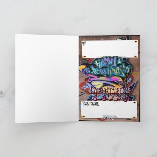 Graffiti carte d'anniversaire fils (Intérieur)