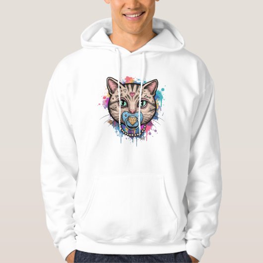 Graffiti Cat Face Hoodie (Voorkant)