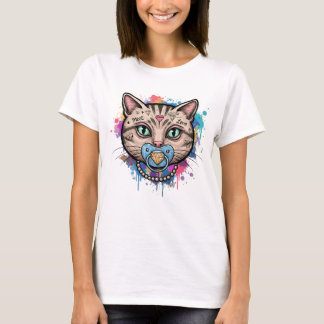 Graffiti Cat Face T-shirt