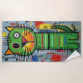 Graffiti Cat Street Art Character Strandlaken