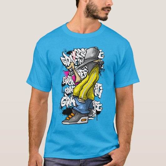Graffiti Character spray verf VANDAL ARTIST T-shirt (Voorkant)