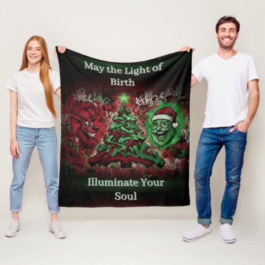 Graffiti Christmas Fleece Blanket 50x60 (In situ)