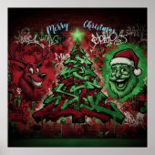 Graffiti Christmas Poster Semi-Gloss (Voorkant)