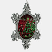 Graffiti Christmas Snowflake Pewter Ornament (Links)