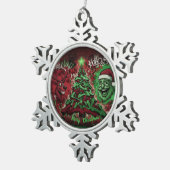 Graffiti Christmas Snowflake Pewter Ornament (Rechts)