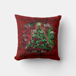 Graffiti Christmas Square Pillow 16x16 Kussen