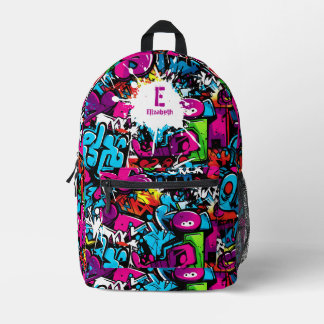 Graffiti coloré Art Nom Sac à dos imprimé
