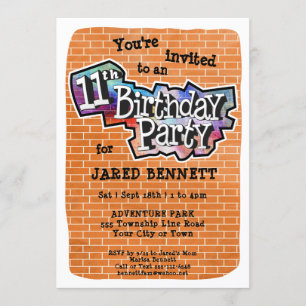 Graffiti cool Art 11e anniversaire Invitation de f